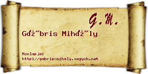 Gábris Mihály névjegykártya